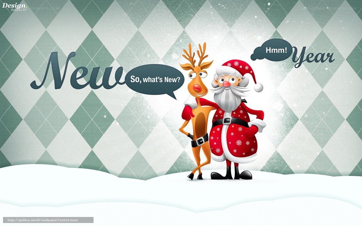 Santa and reindeer new year