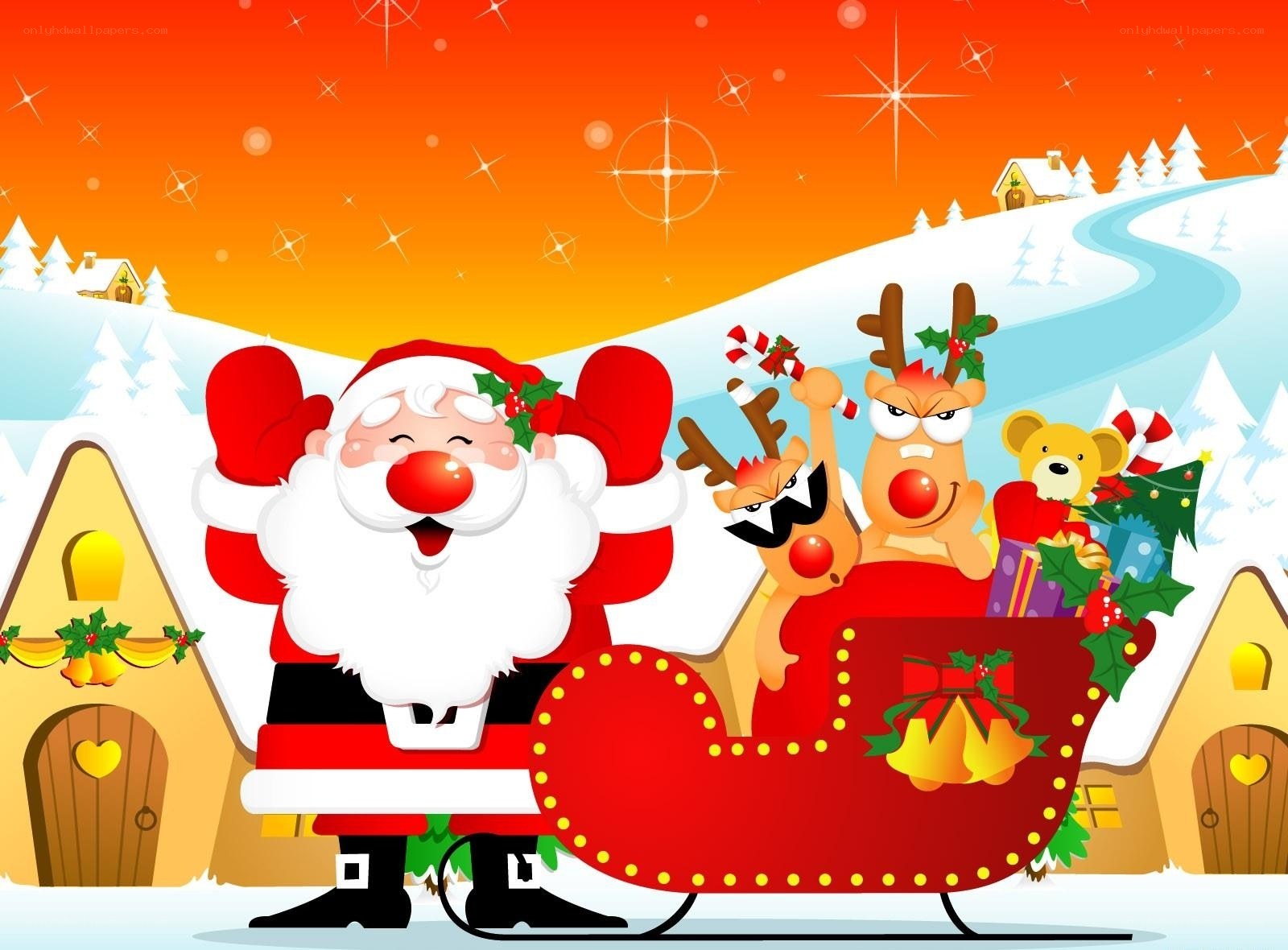 Santa and reindeer sleigh
