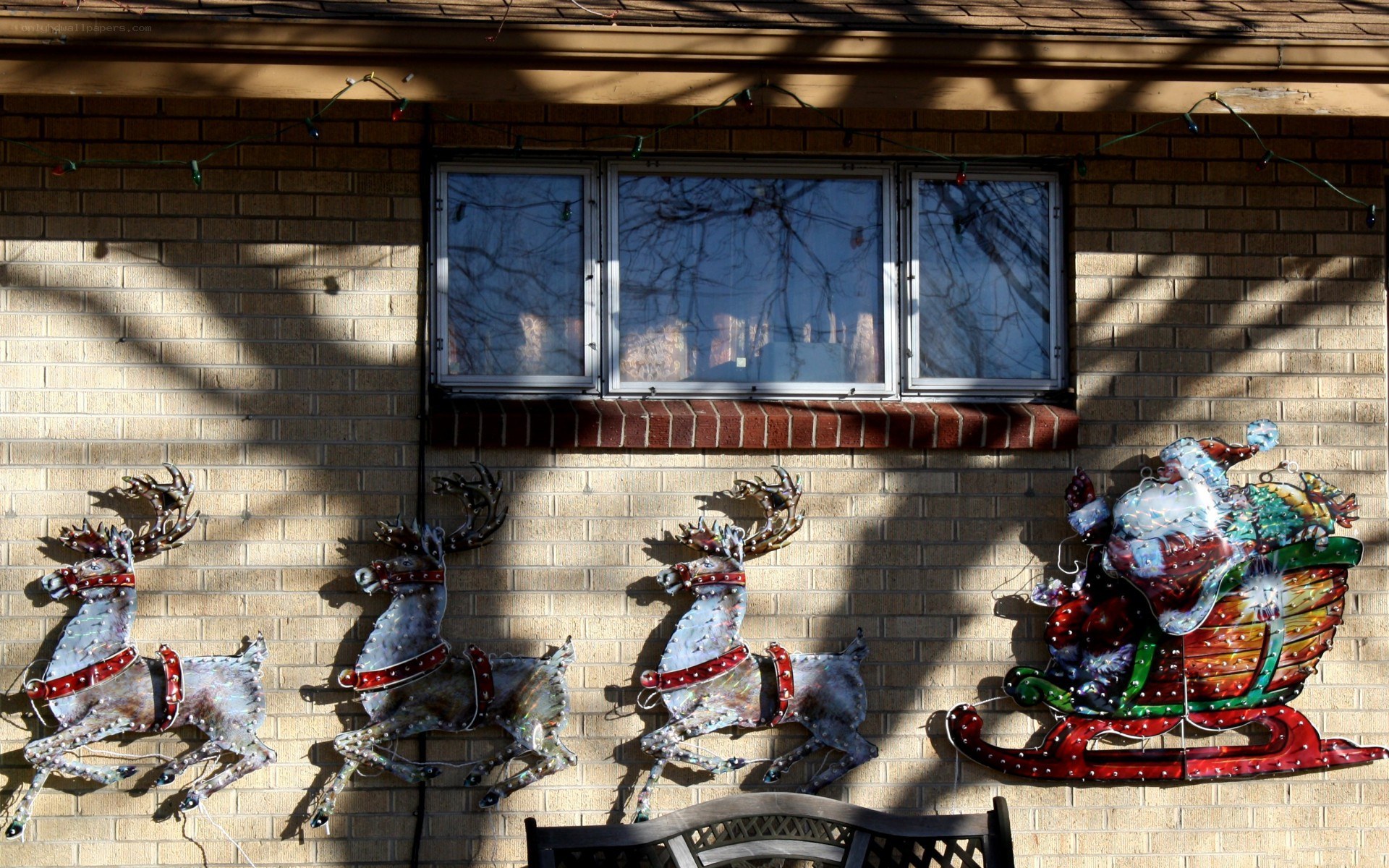 Santa and reindeer wall art