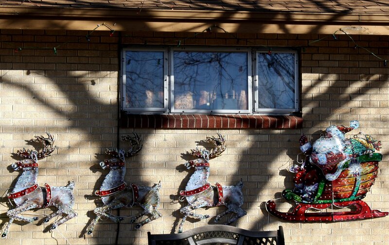 Santa and reindeer wall art