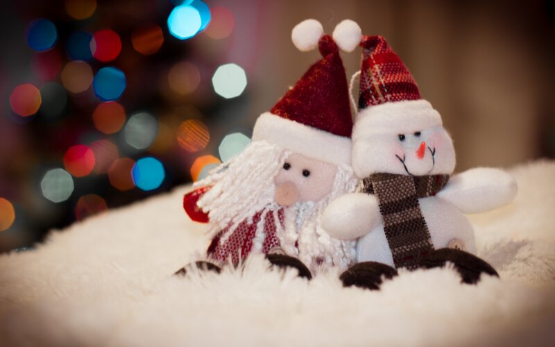 Santa and Snowman Figures