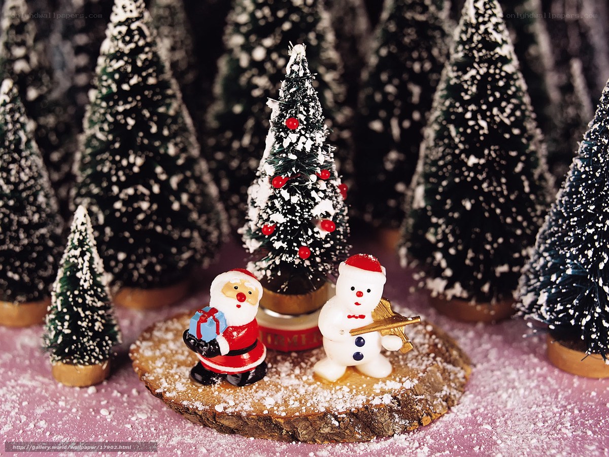 Santa and snowman figurines