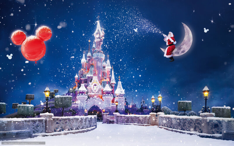 Santa at Disney Castle