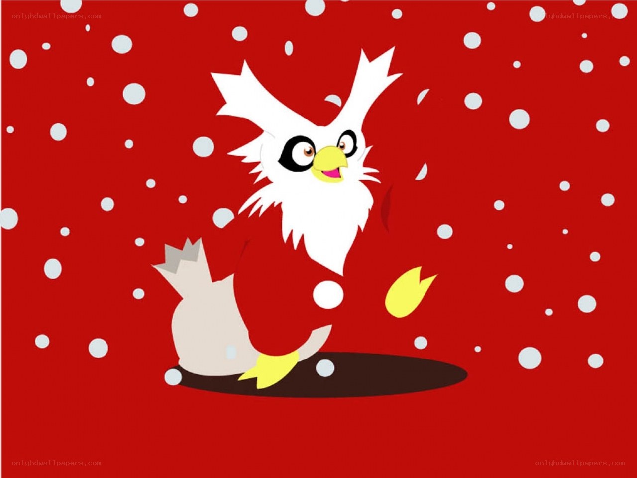 Santa bird in snow
