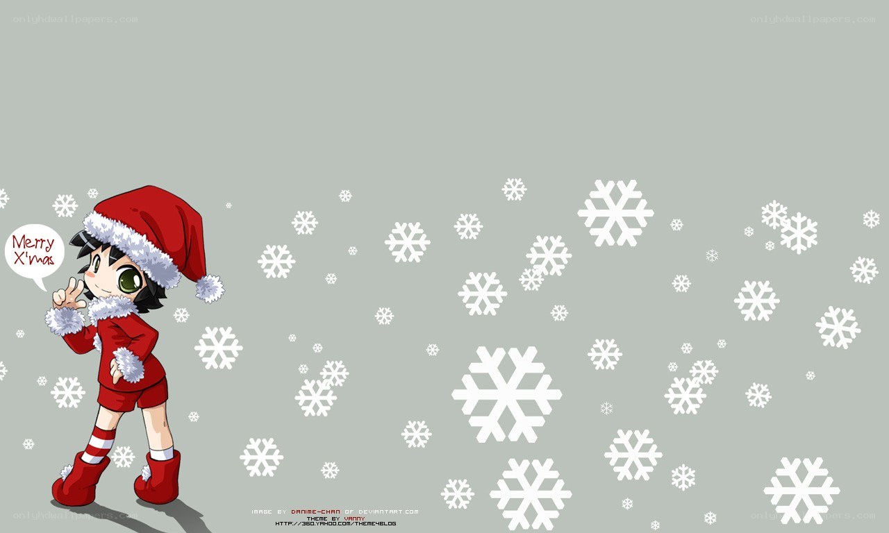 Santa-clad anime character