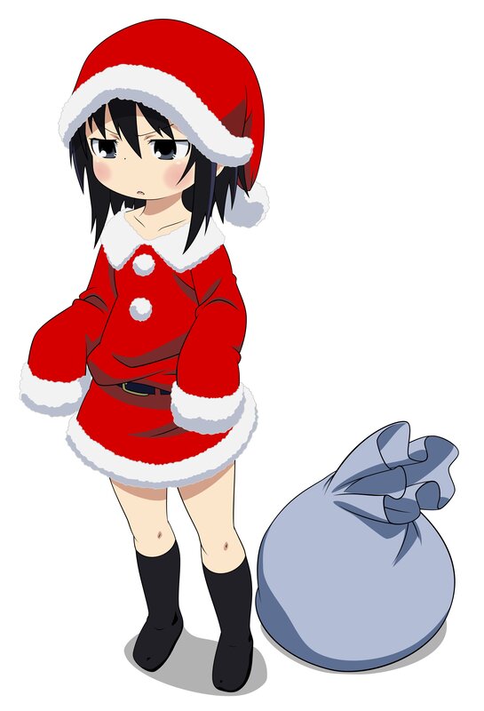 Santa-clad anime girl