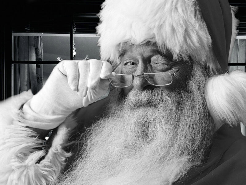 Santa Claus Adjusting Glasses — Black