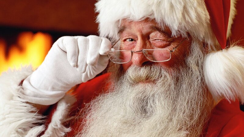 Santa Claus Adjusting Glasses — Red