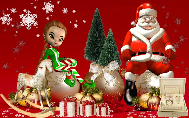 Santa Claus and Elf