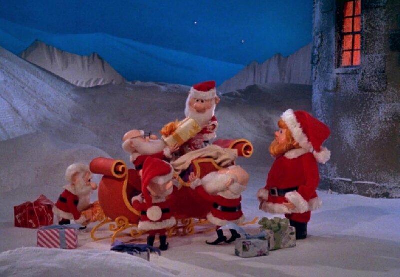 Santa Claus and Elves — Red, Festive