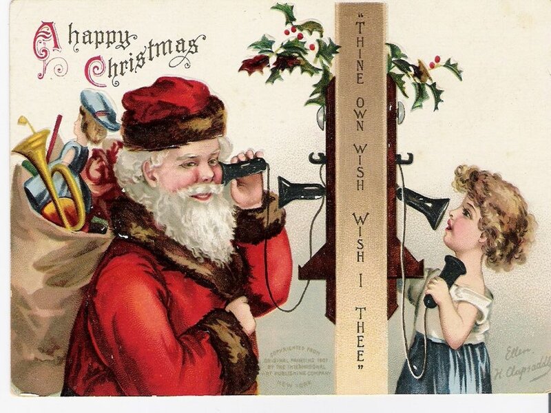 Santa Claus and Girl — Red