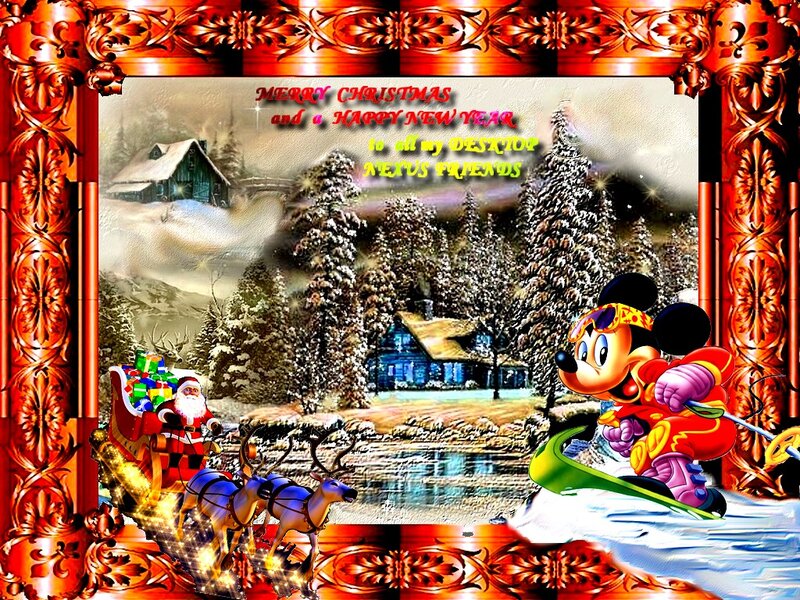 Santa Claus and Mickey Mouse
