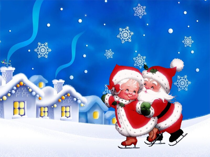 Santa Claus and Mrs. Claus — Blue, Festive
