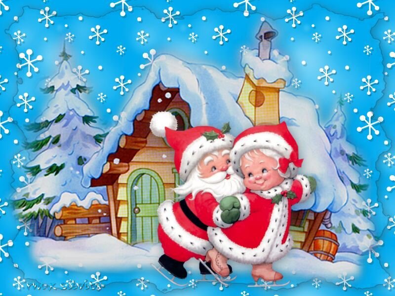 Santa Claus and Mrs. Claus — Blue