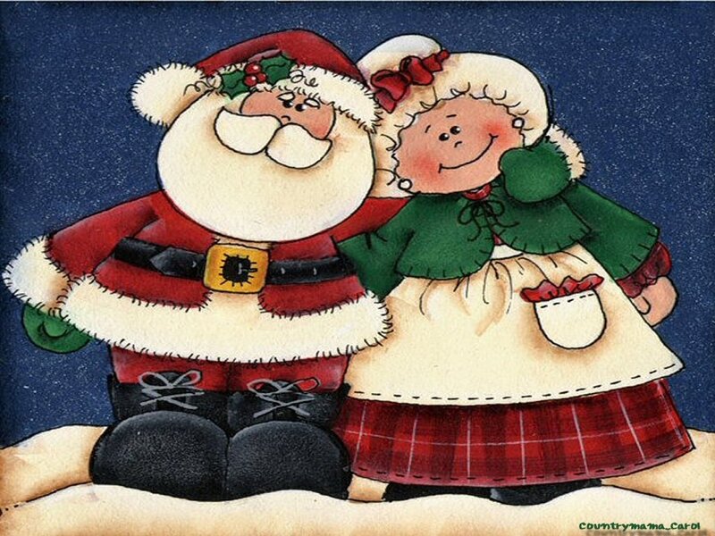 Santa Claus and Mrs. Claus — Red, Festive