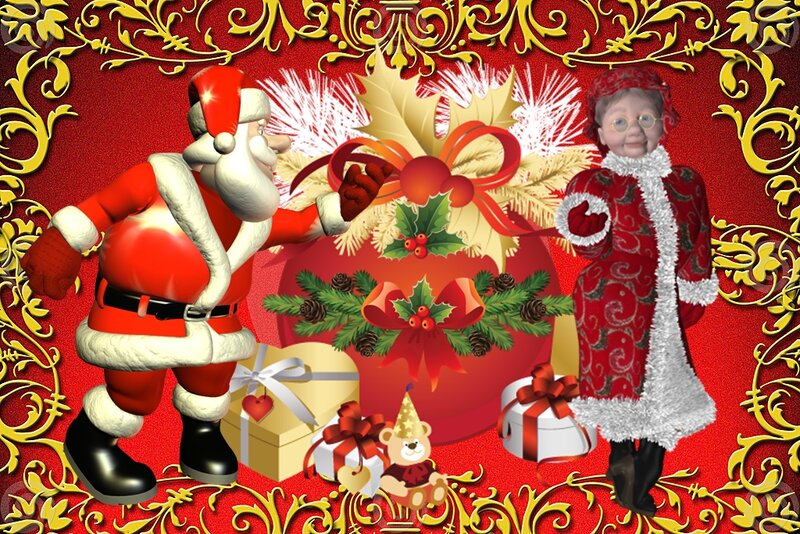 Santa Claus and Mrs. Claus — Red, Festive, Winter