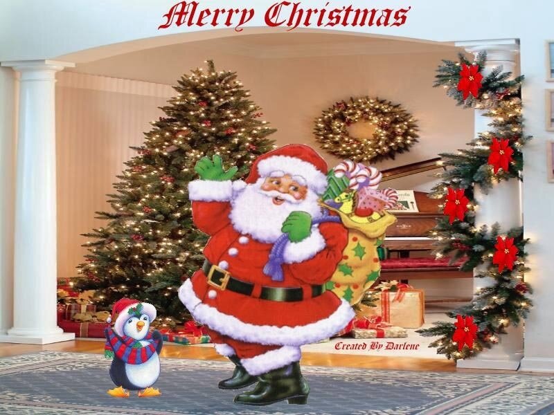 Santa Claus and Penguin — Red