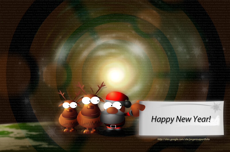Santa Claus and Reindeer — Brown