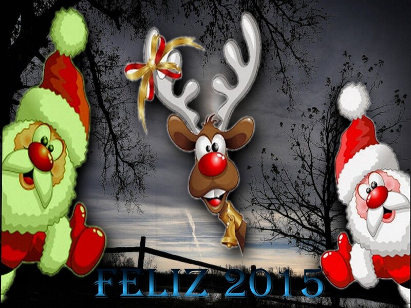 Santa Claus and Reindeer — Red, Festive, Night, Digital Art