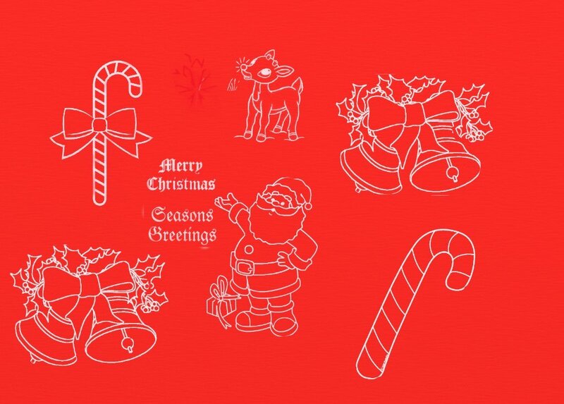 Santa Claus and Reindeer — Red, Festive