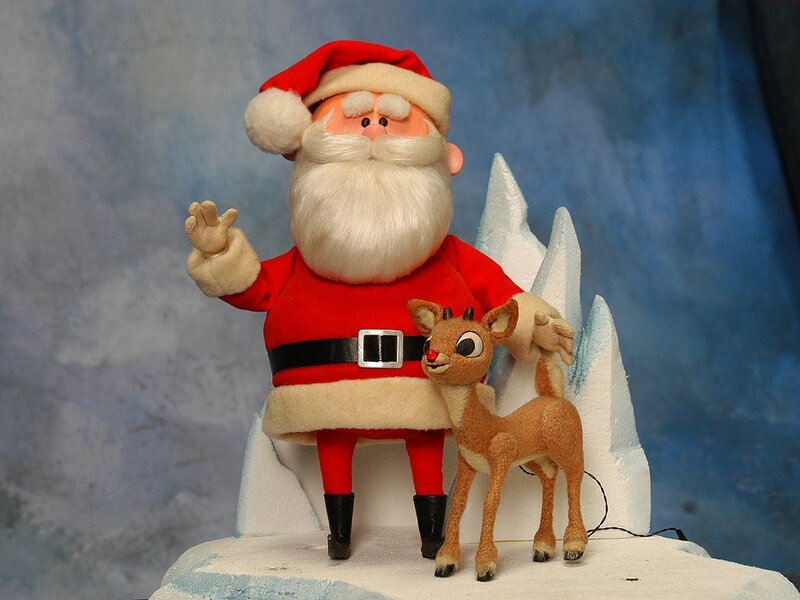 Santa Claus and Reindeer — Red