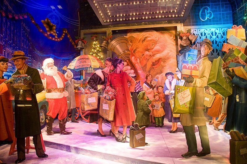 Santa Claus and Shoppers