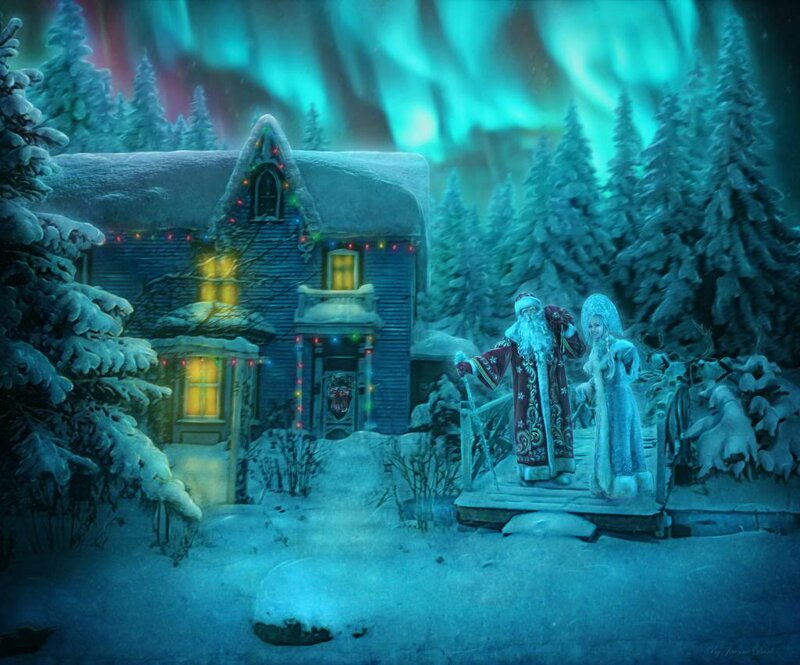 Santa Claus and Snow Maiden — Blue, Magical