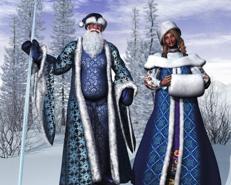 Santa Claus and Snow Maiden — Blue
