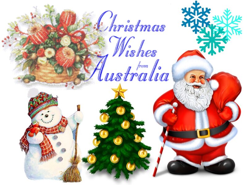 Santa Claus and Snowman — Red, Festive, Winter, Illustration, Christmas Tree