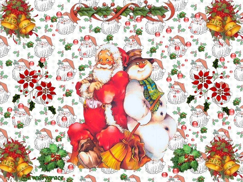 Santa Claus and Snowman — Red
