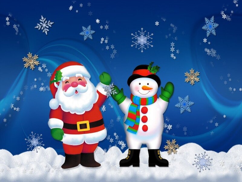 Santa Claus and Snowman