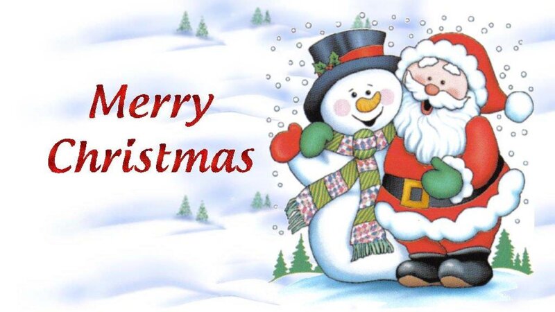 Santa Claus and Snowman — White, Festive, Winter