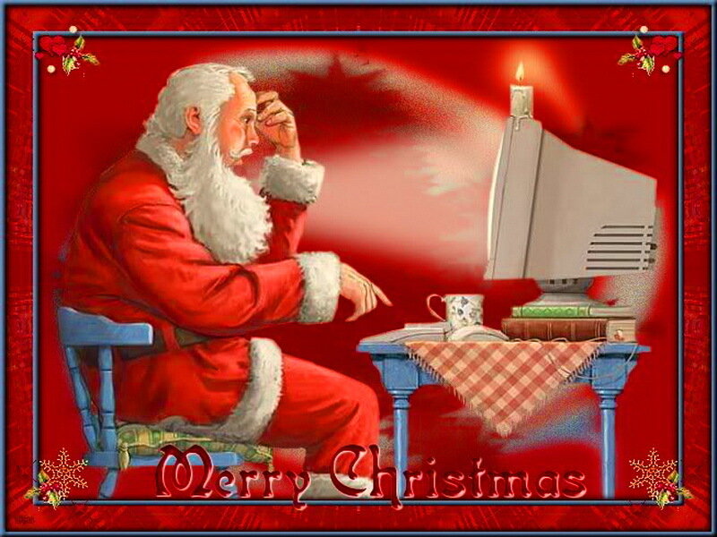 Santa Claus at Computer