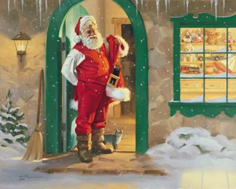 Santa Claus at Doorway