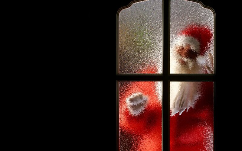 Santa Claus at Window — Red, Mysterious