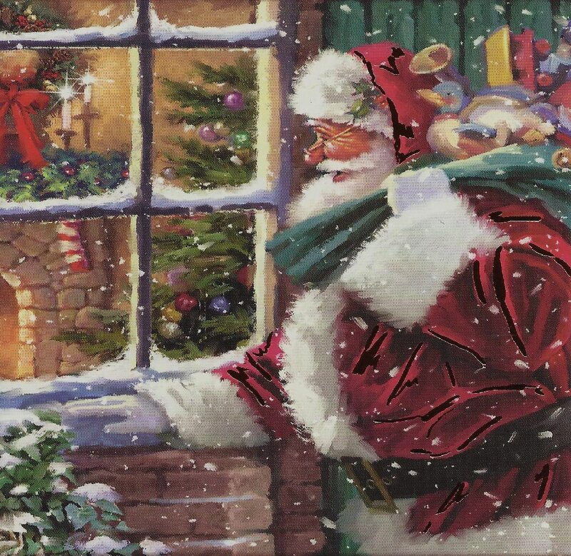 Santa Claus at Window — Red