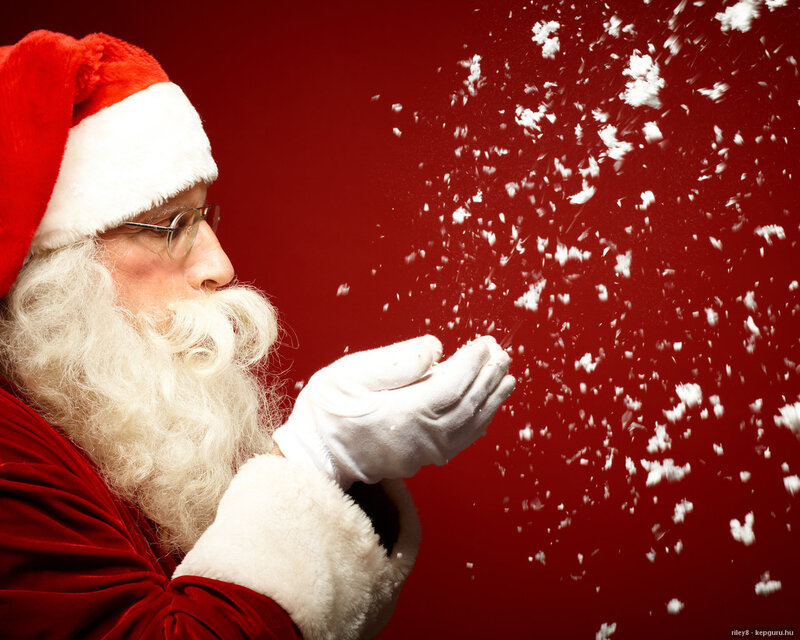 Santa Claus Blowing Snow — Red