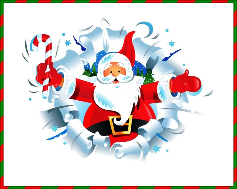 Santa Claus Breaking Through