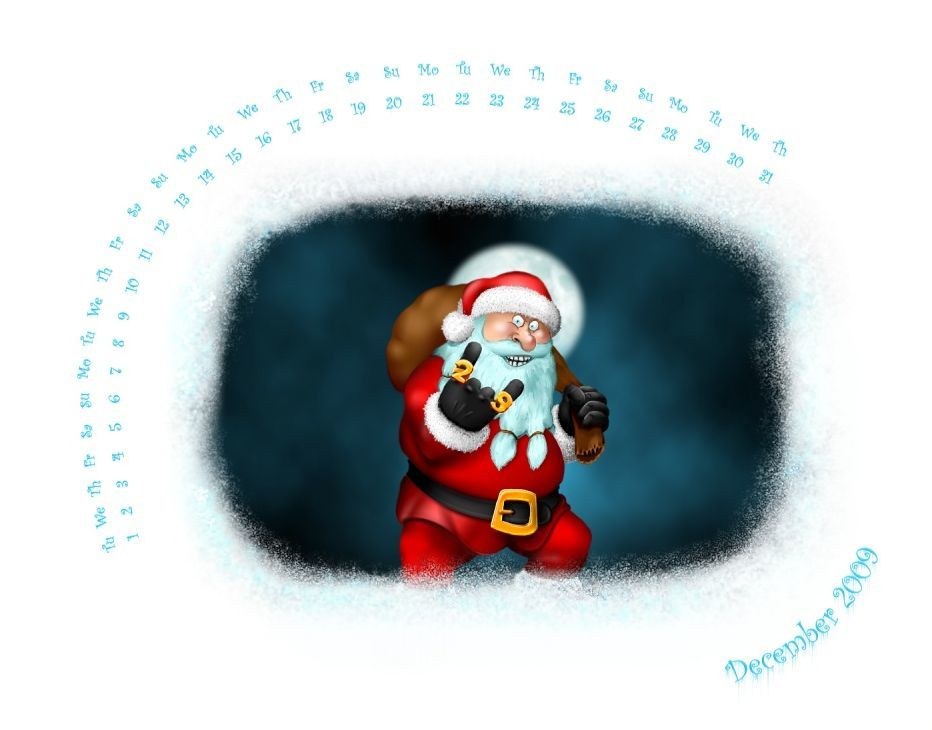 Santa Claus calendar illustration