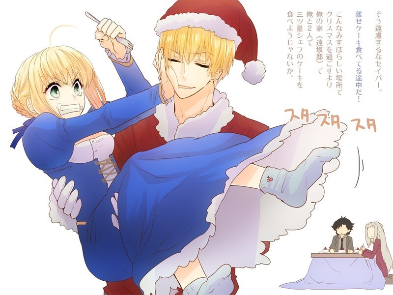 Santa Claus carrying a girl