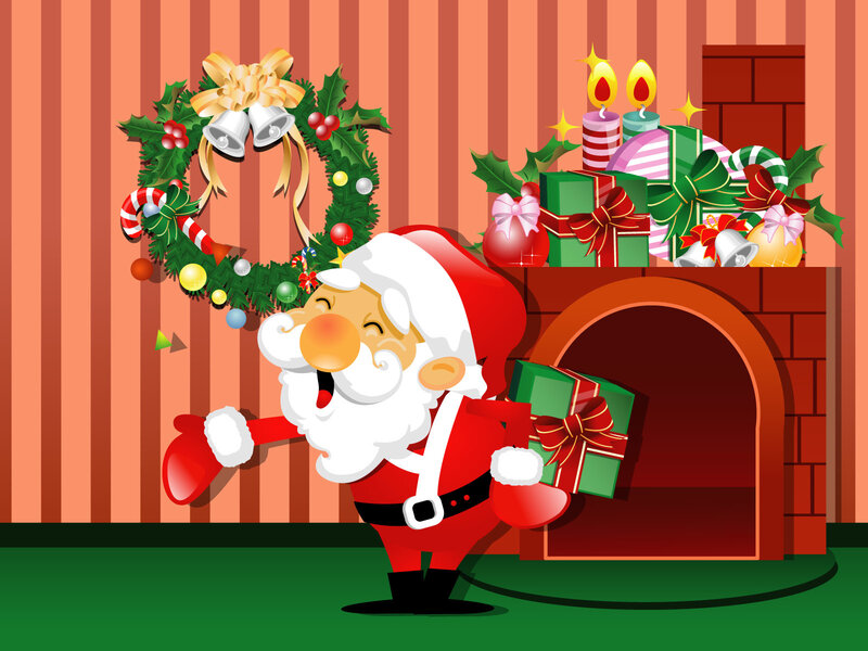 Santa Claus Carrying Gift