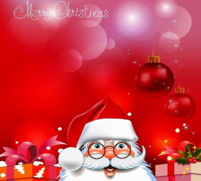 Santa Claus Cartoon — Red, Festive, Winter, Digital Art
