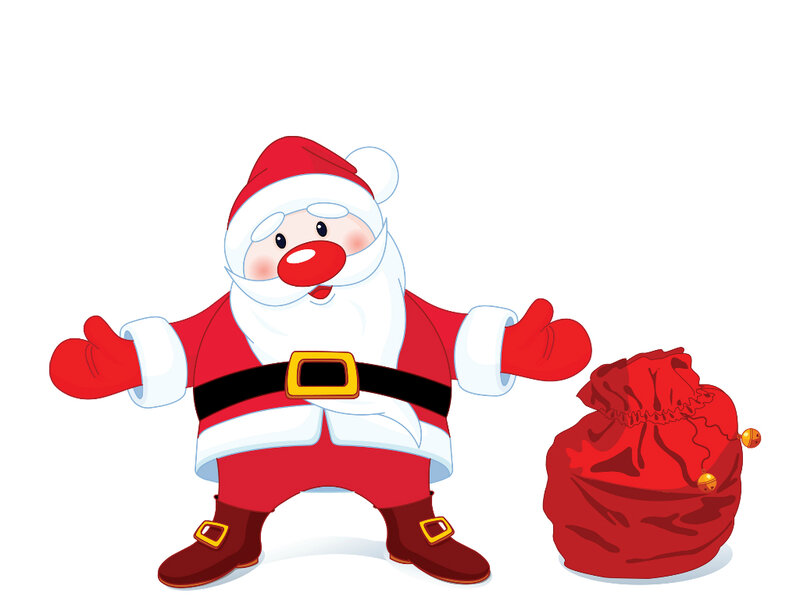 Santa Claus Cartoon — Red, Festive, Winter