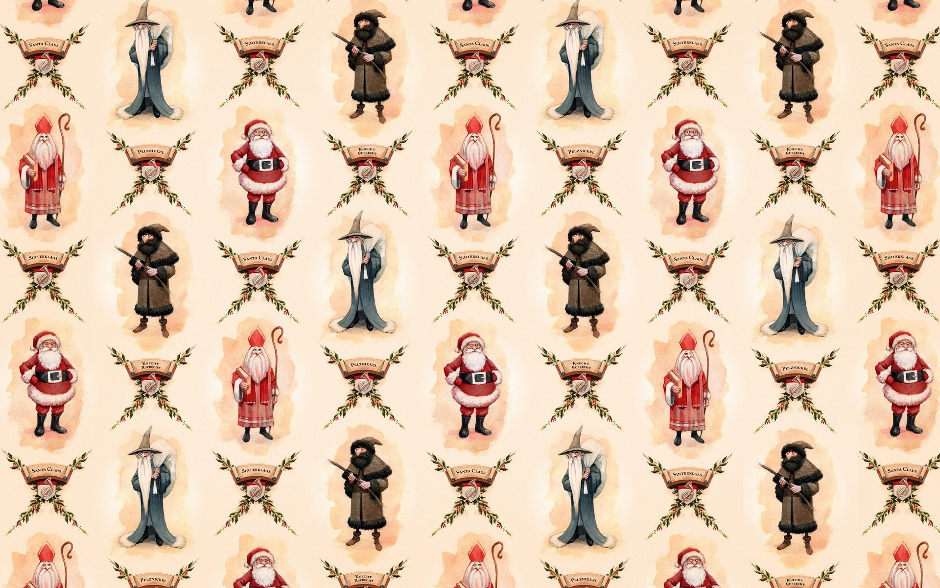 Santa Claus character collage