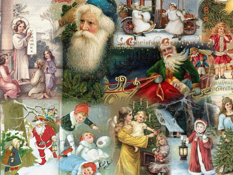 Santa Claus Collage — Red, Festive