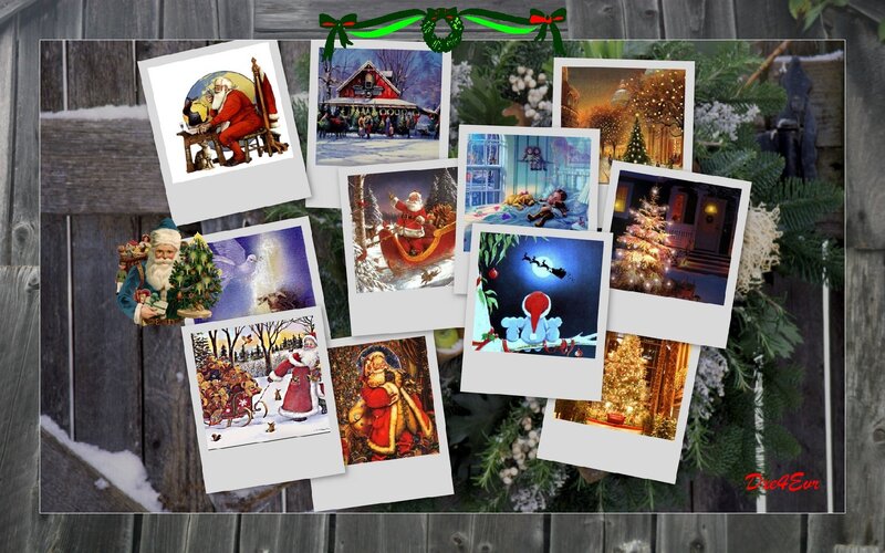 Santa Claus Collage — Red, Festive, Winter, Illustration