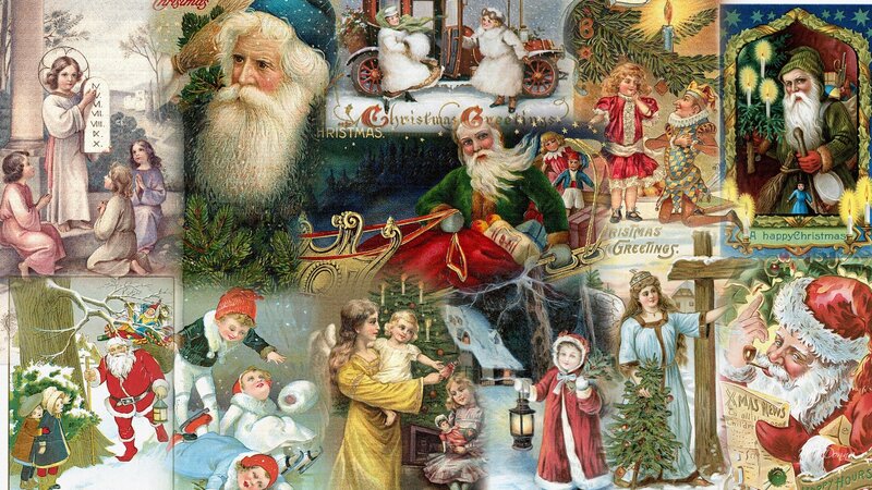 Santa Claus Collage — Red