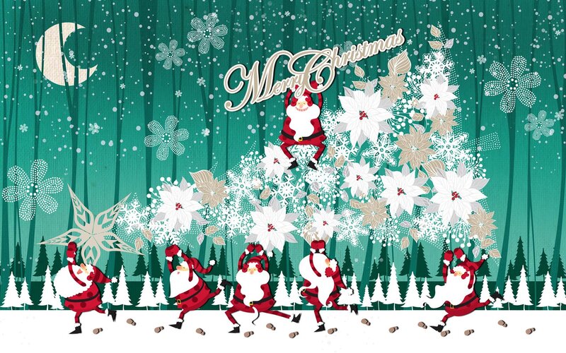 Santa Claus Dancing — Green