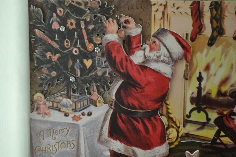 Santa Claus Decorating Tree — Red, Festive