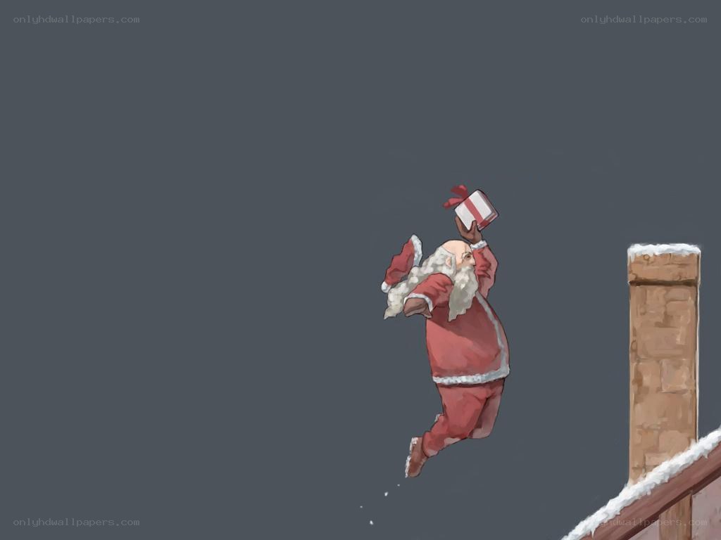 Santa Claus delivering a gift